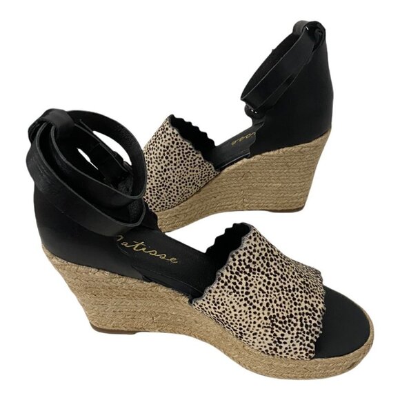 Matisse Verona Cheetah Espadrille Wedges Heel Sandals, Size 10 - Picture 3 of 10